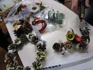 リース作りの材料の写真